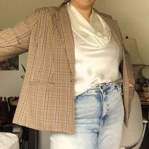 Plus size white vintage slip work top